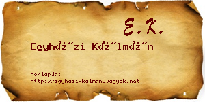 Egyházi Kálmán névjegykártya
