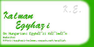 kalman egyhazi business card